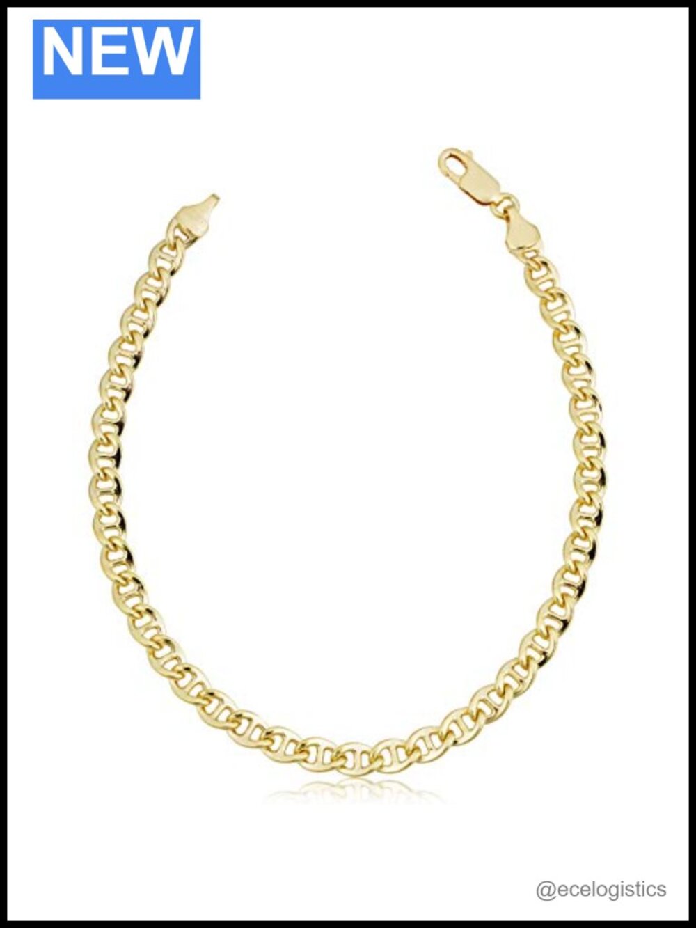 14k Yellow Gold Filled Mariner Link Bracelet for Men and Women